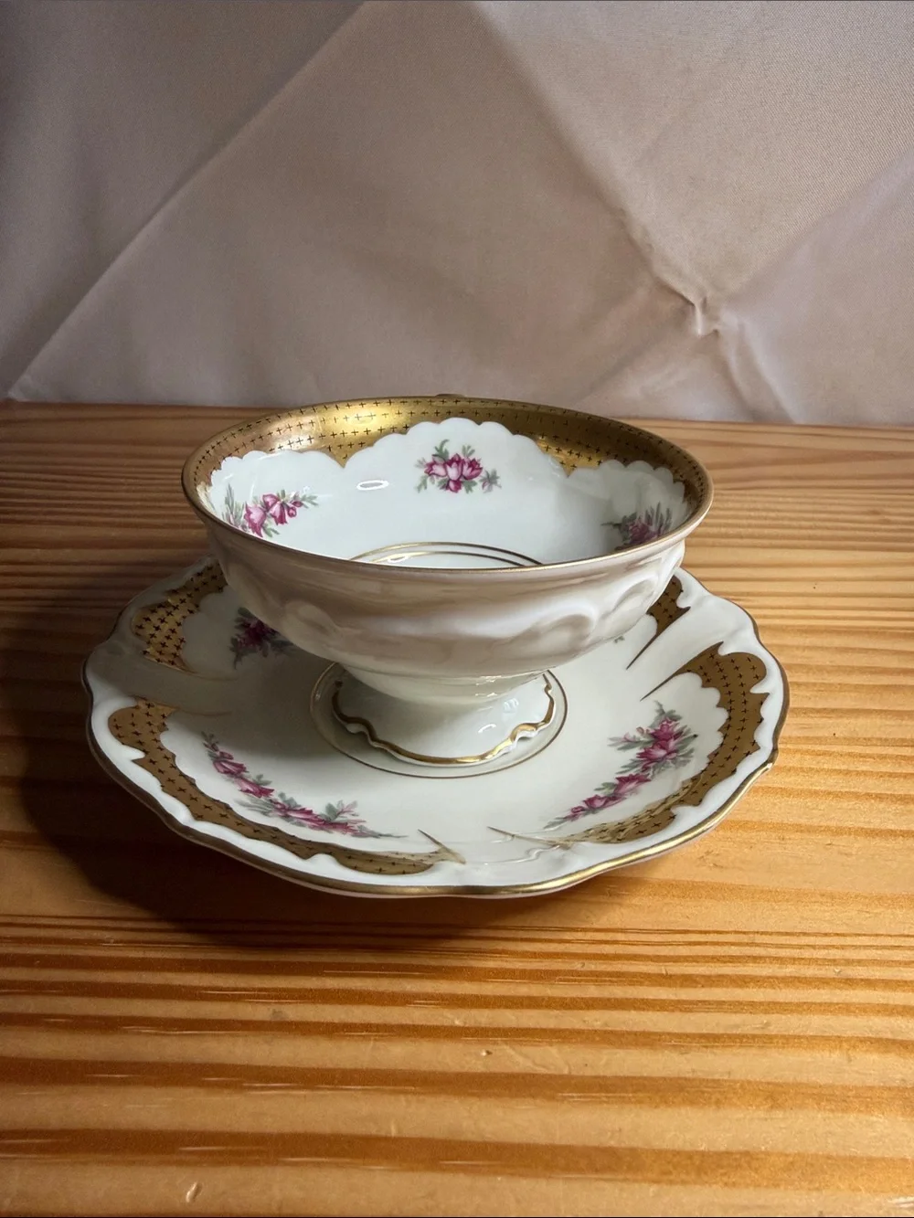 Vintage Edelstein Bavaria Aristocrat Teacup Set US Zone
